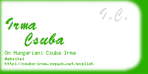 irma csuba business card